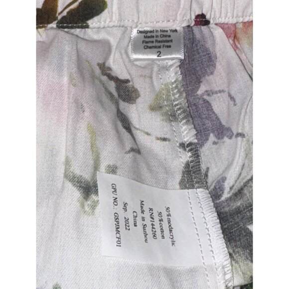 Petite Plume Baby Floral Pajama Set Cotton Multi-Color Long Sleeve Button-Down S - Picture 8 of 9